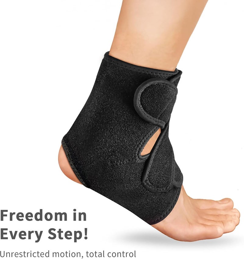 Bracoo FS10 Neoprene Ankle Brace - Open Heel Adjustable Support for Chronic Ankle Pain and Rehabilitation - Black, Size S/M - Image 4